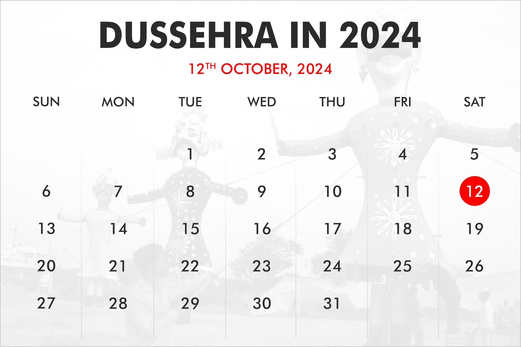 When is Dussehra in 2024, 2025, 2026?