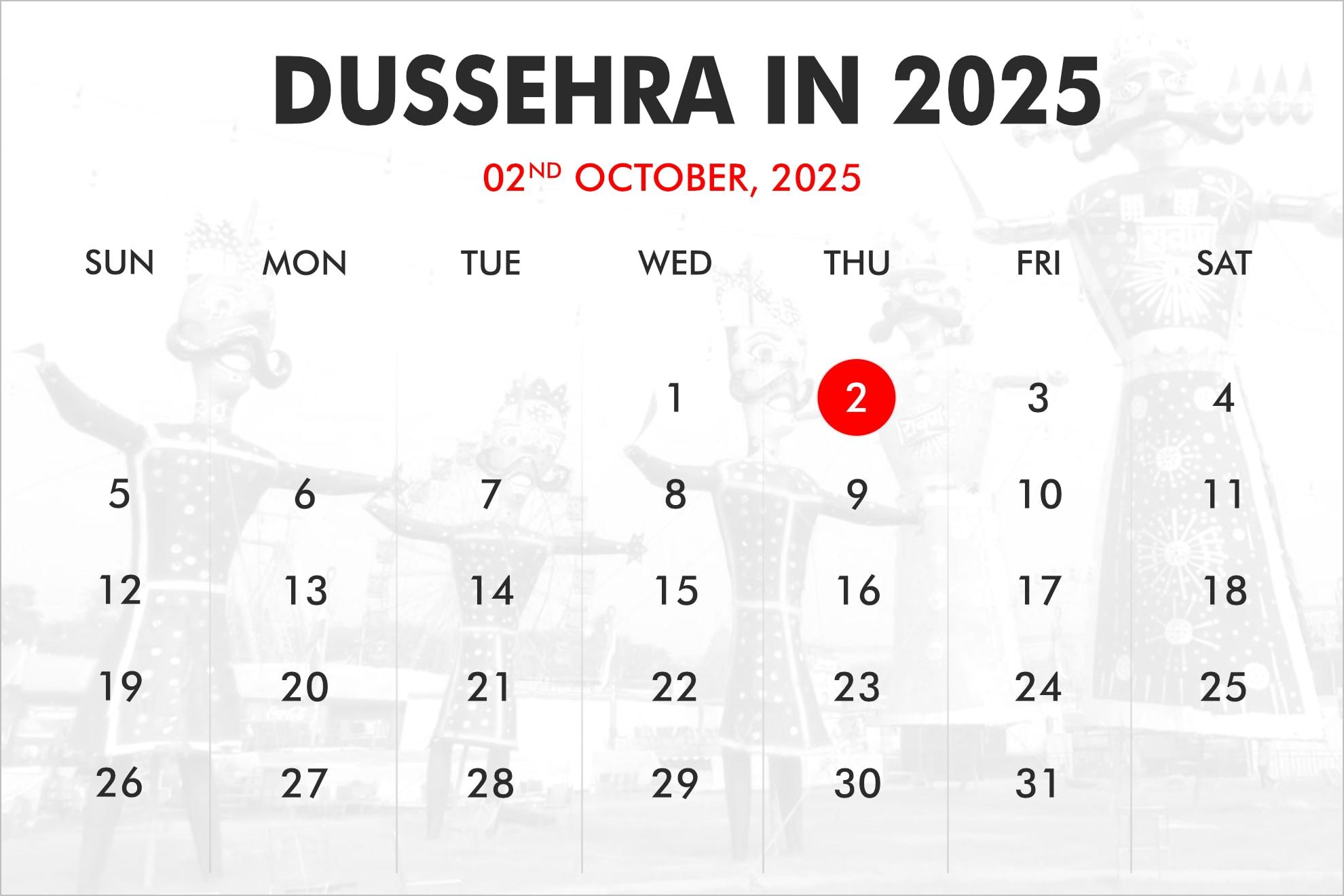 When is Dussehra in 2024, 2025, 2026?