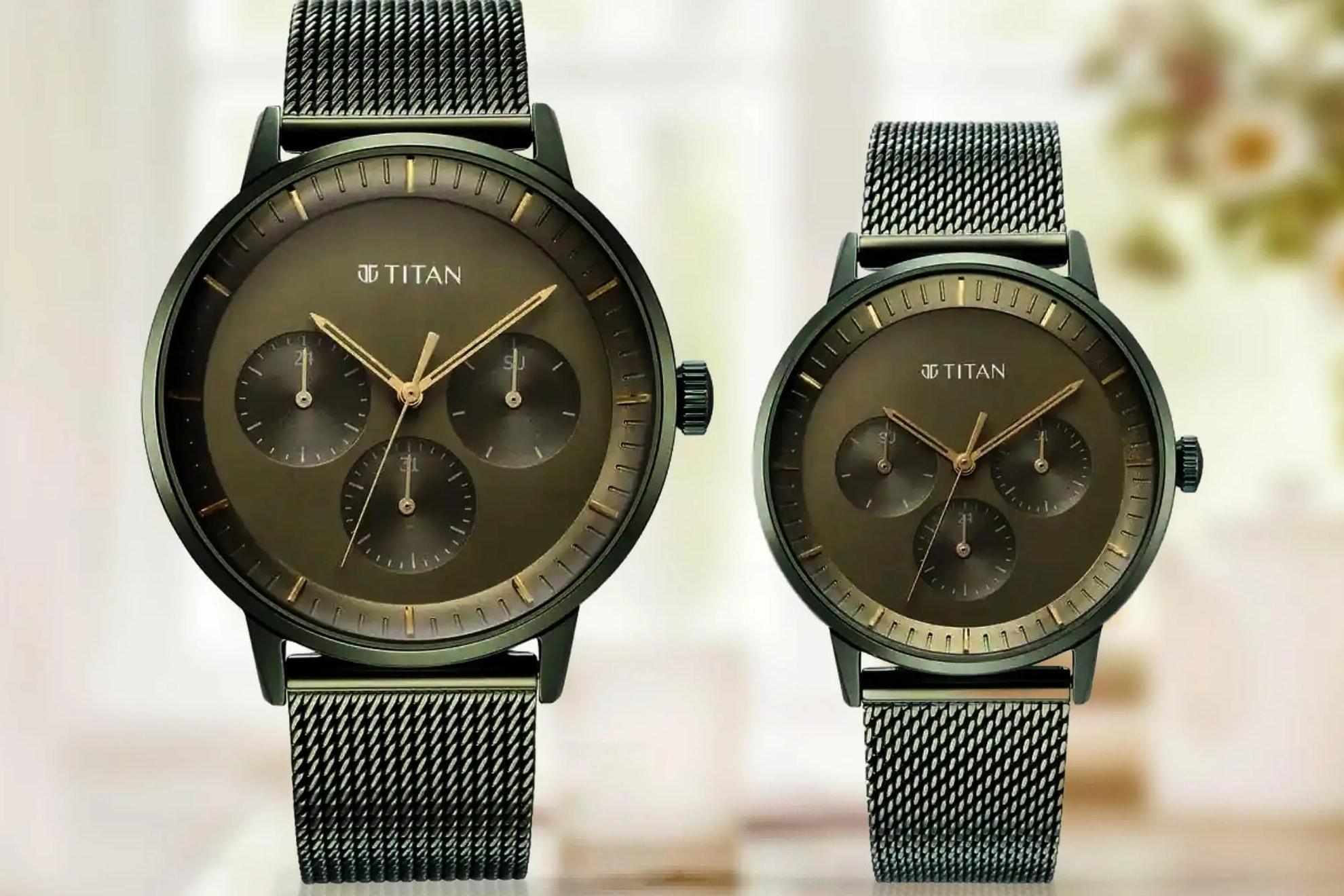 Branded couple 2024 watch set titan