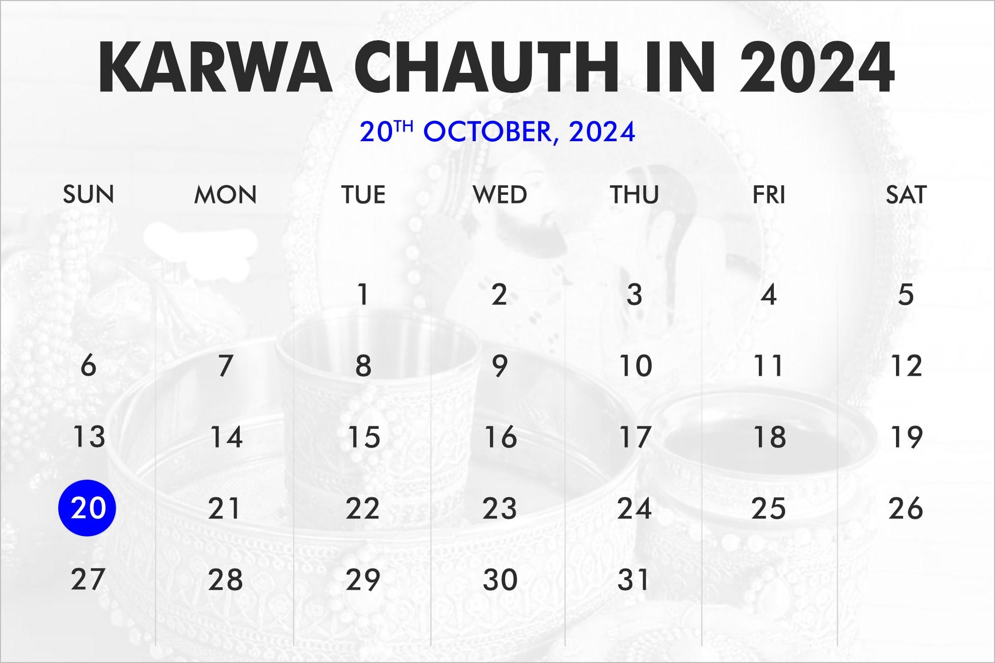 When is Karwa Chauth 2024, 2025, 2026?