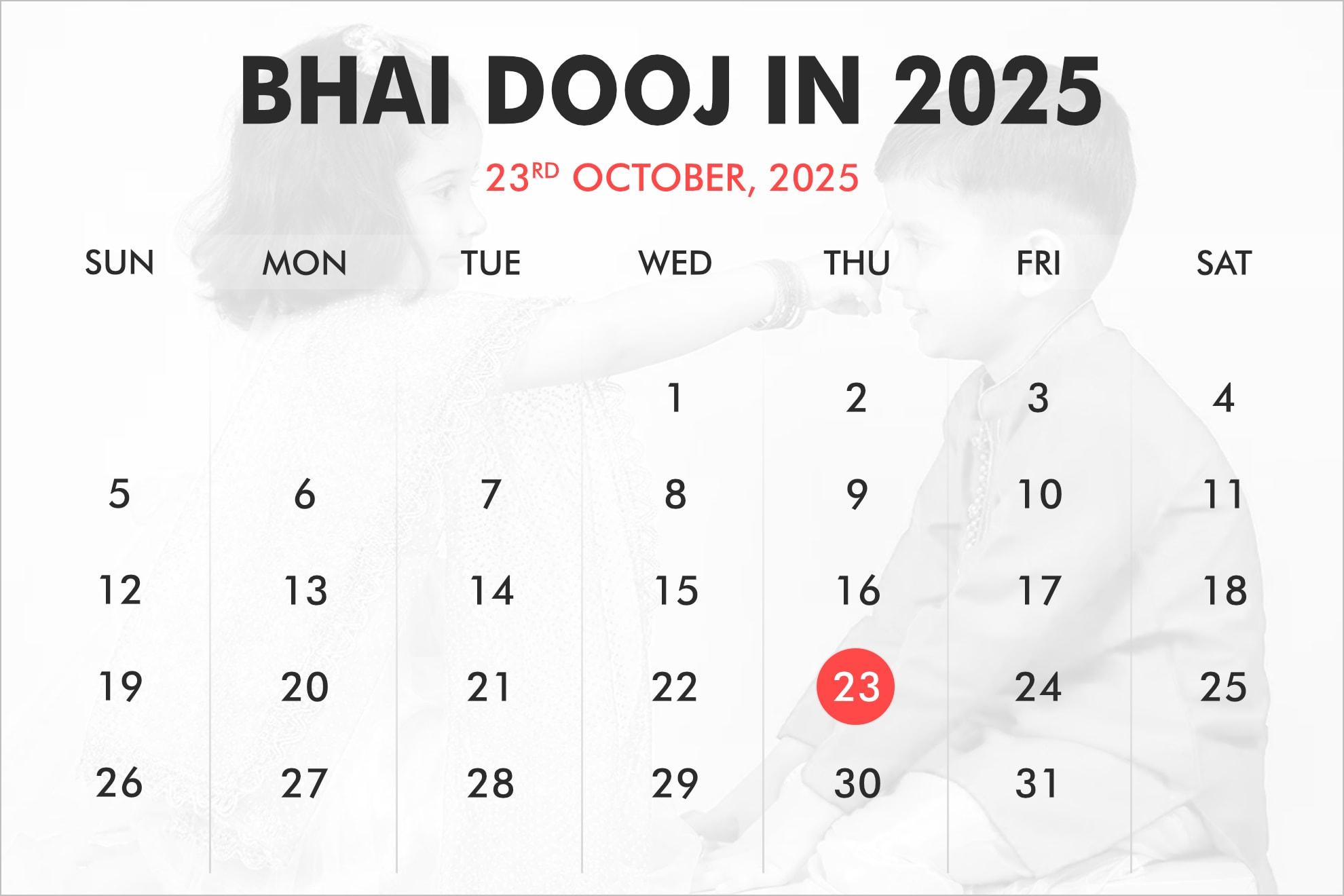 When is Bhai Dooj in 2024, 2025, 2026?