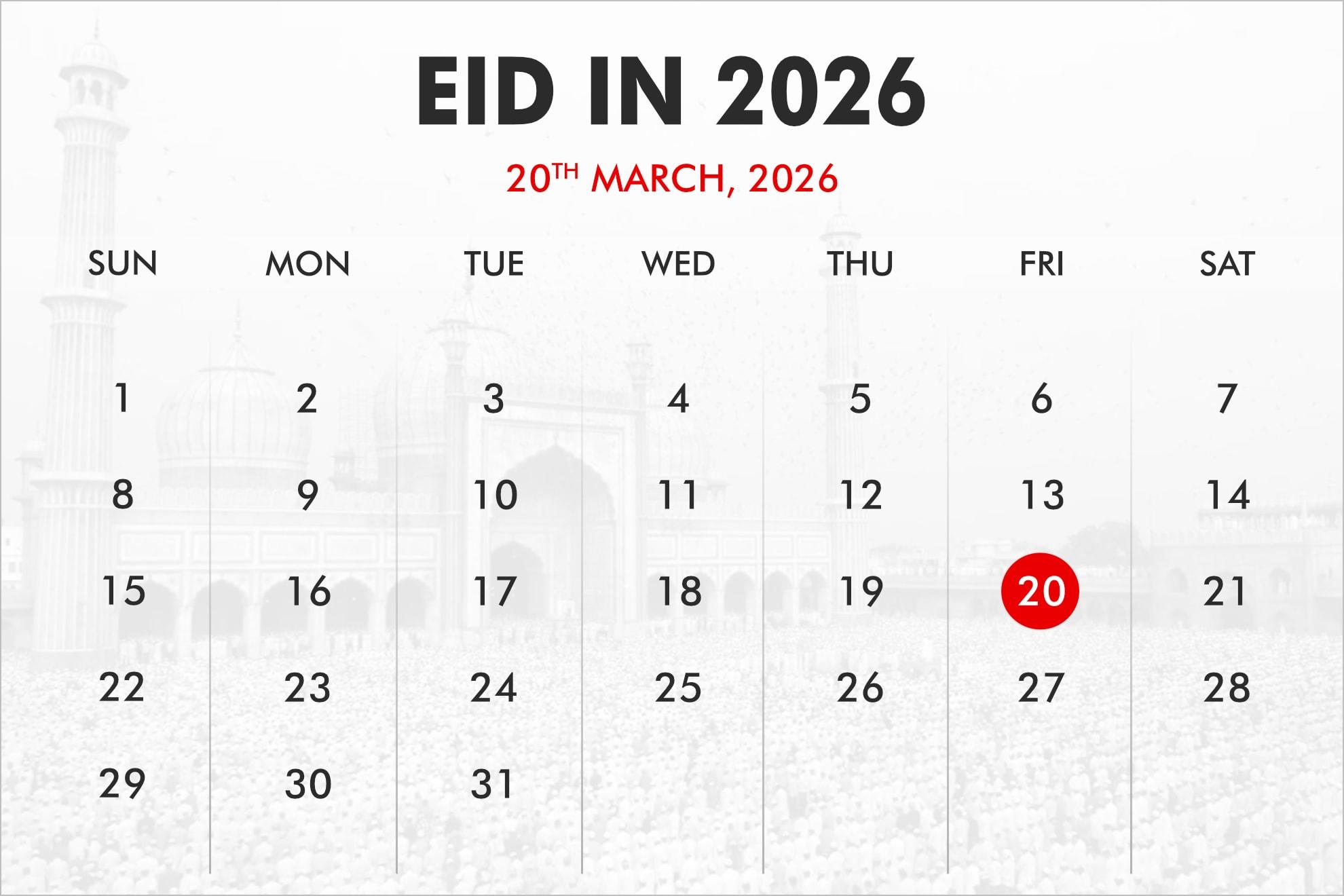 When is Eid in 2025, 2026, 2027?