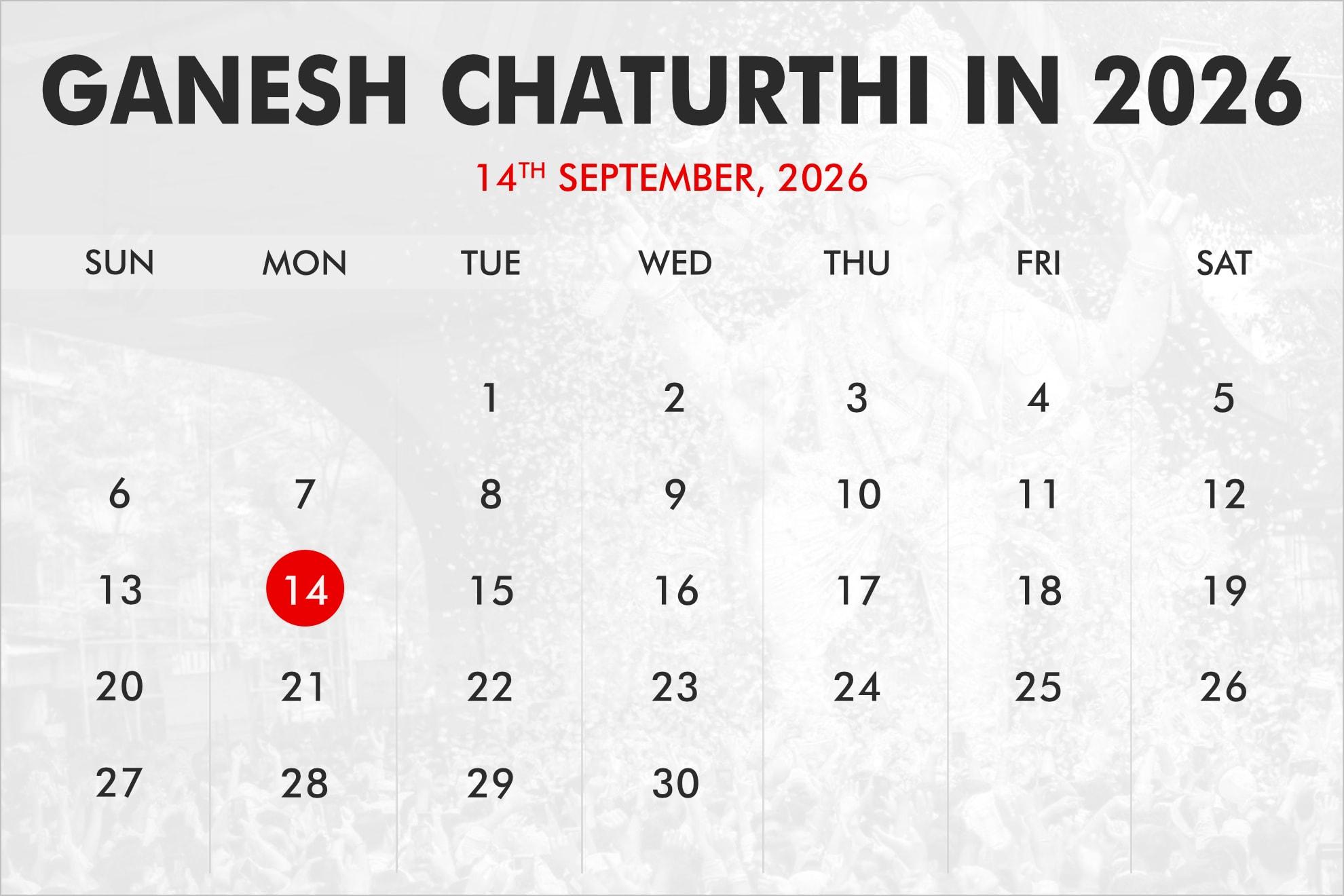 When is Ganesh Chaturthi in 2025, 2026, 2027?