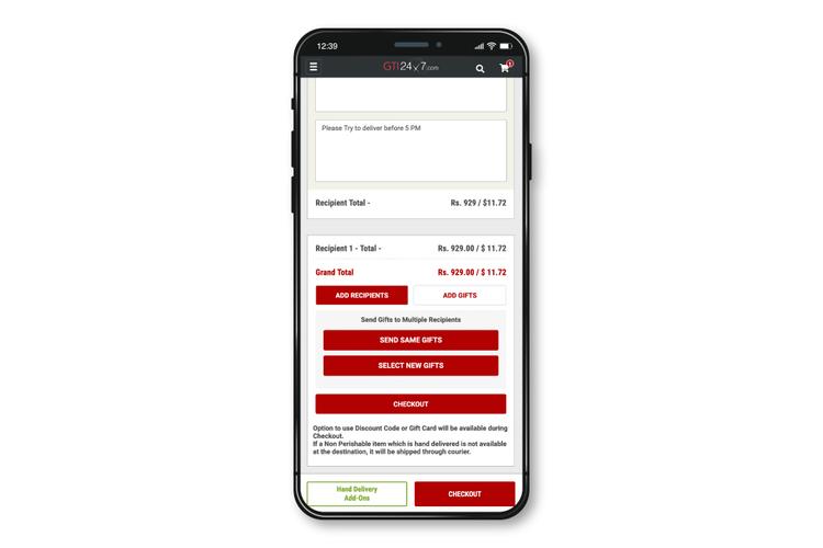 How can I gift someone in India from UK?