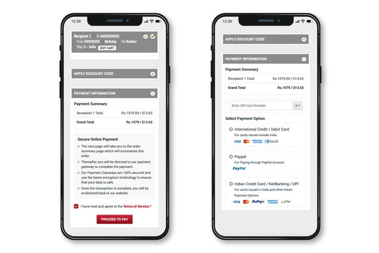 How can I gift someone in India from UK?
