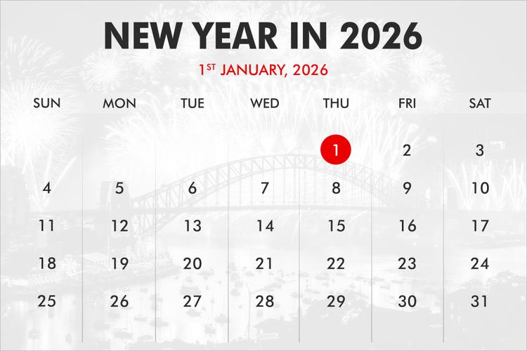 When is New Year 2026, 2027 & 2028?