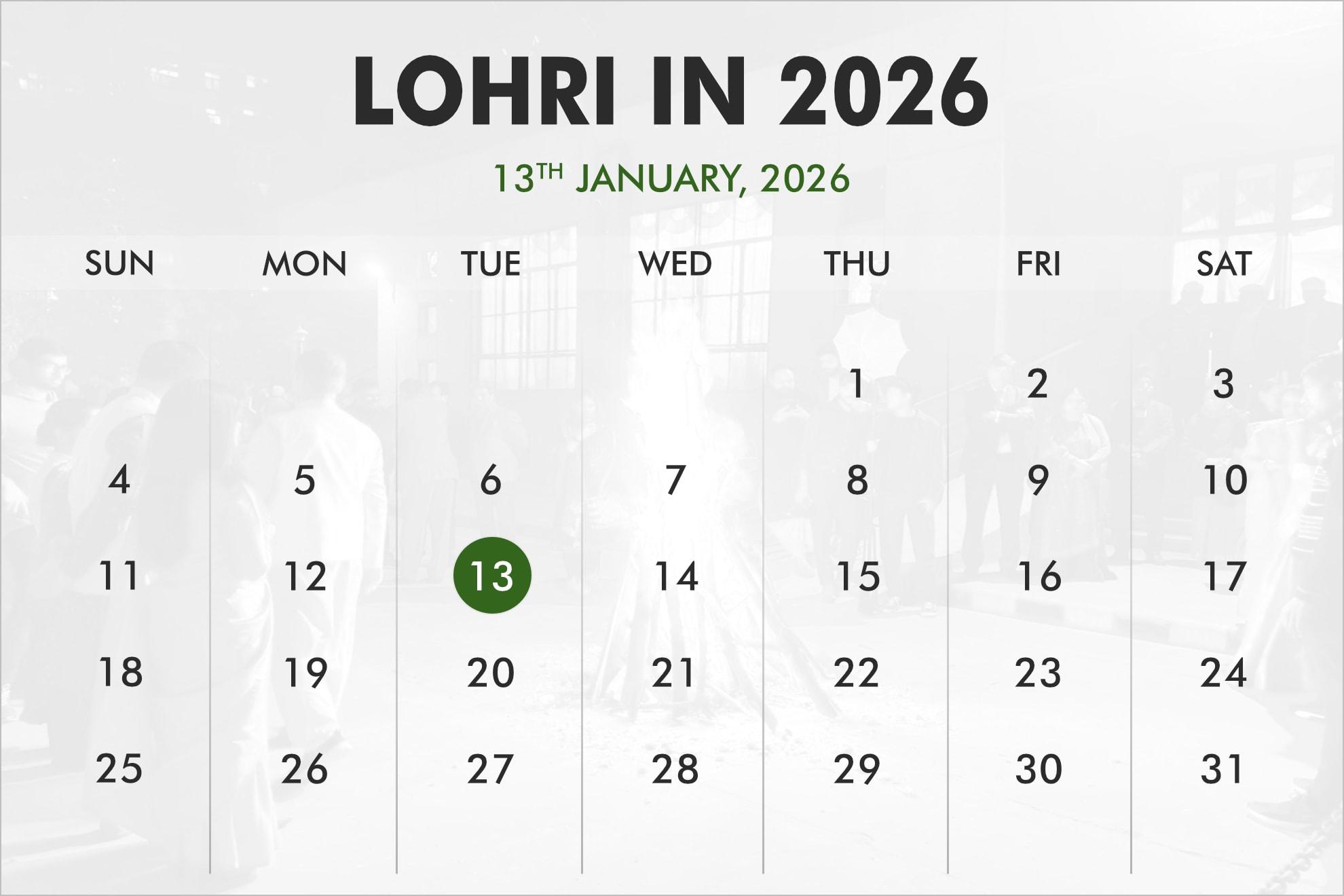 When is Lohri in 2026, 2027 & 2028?