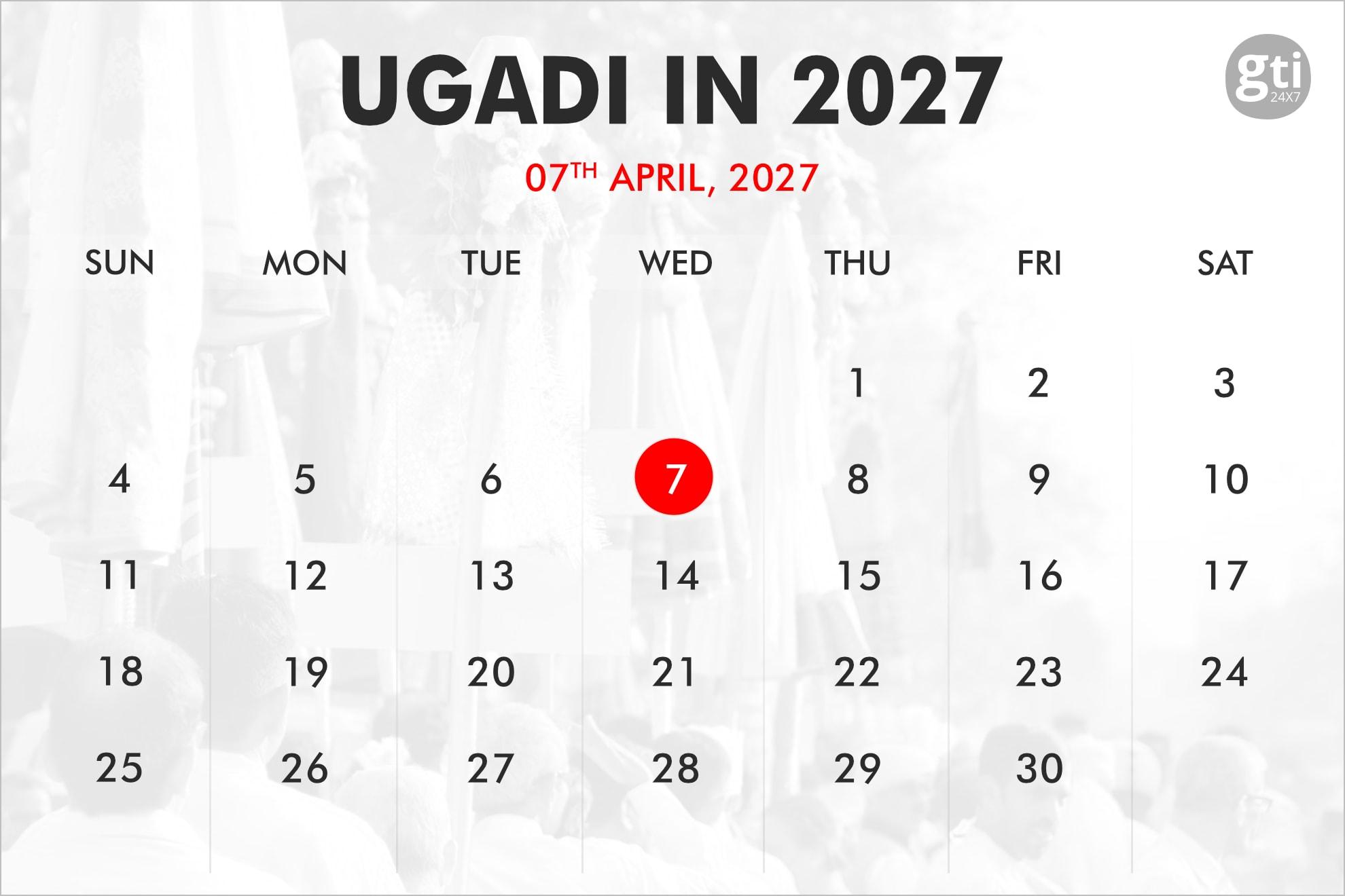 When is Ugadi in 2025, 2026, 2027?