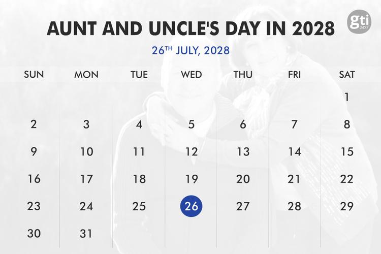When is Aunt and Uncle’s Day in 2026, 2027, 2028?