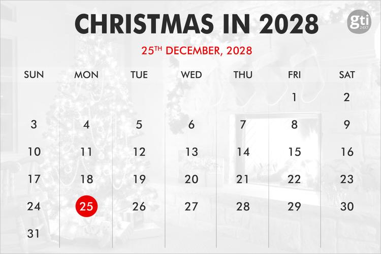 When is Christmas in 2026, 2027, 2028?