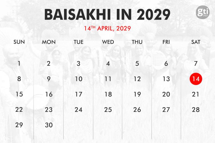 When is Baisakhi in 2027, 2028, 2029?