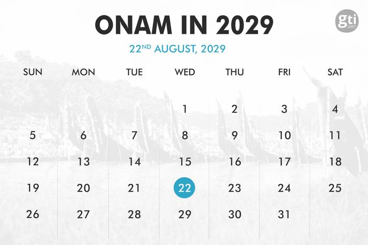When is Onam 2027, 2028, 2029?