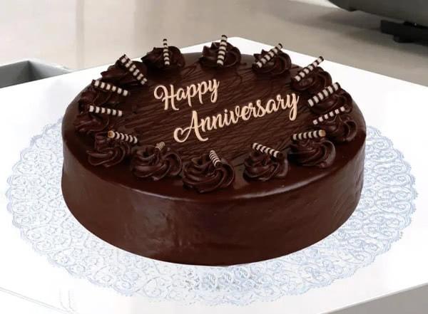 happy anniversary cake with photo edit