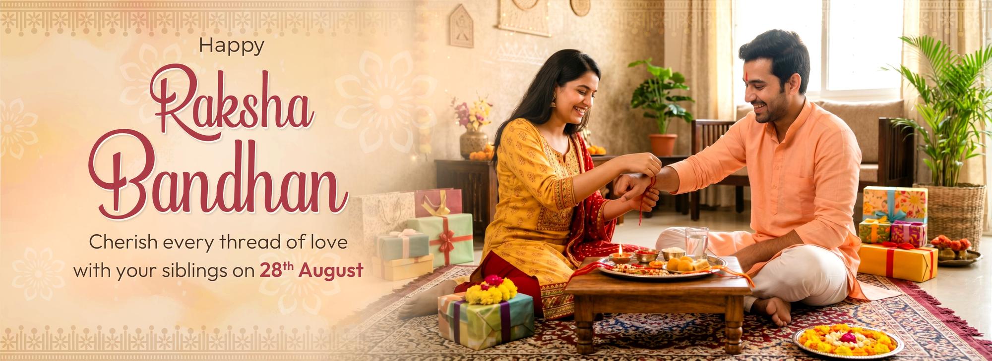 Happy Raksha Bandhan - Cherish every thread of love with your siblings on 28th August